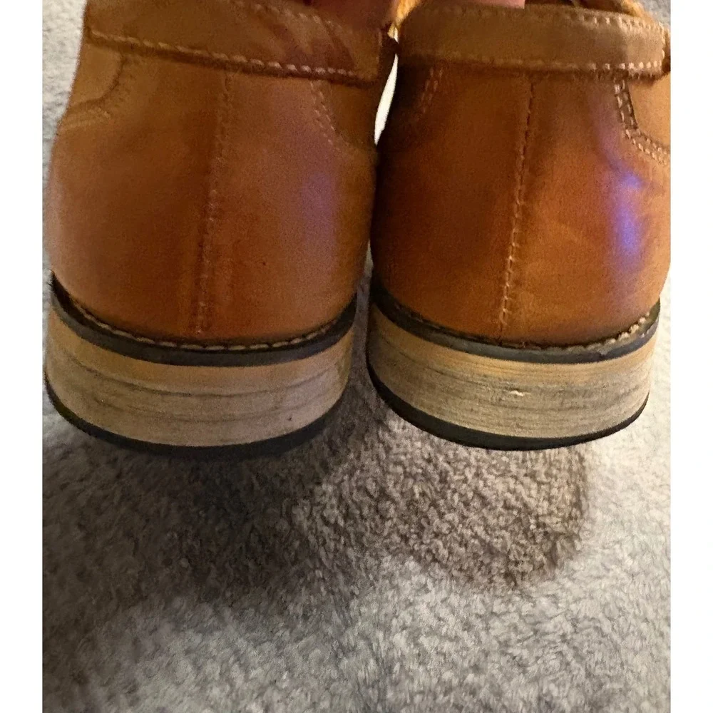 Jousen Milan Mens Tan Brown Leather Derby Dress Shoes Size 10 Lace Up Classic